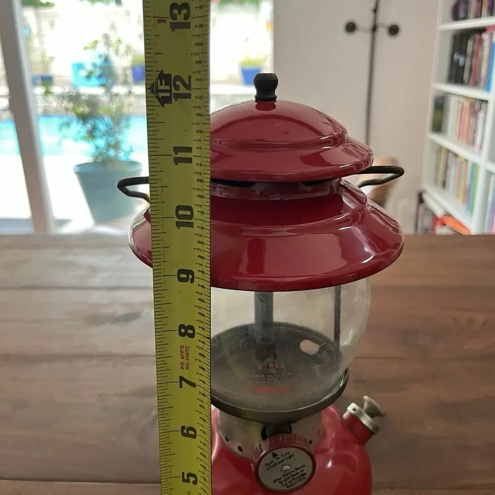 Vintage Coleman Red Gas Single Mantle Camping Lantern